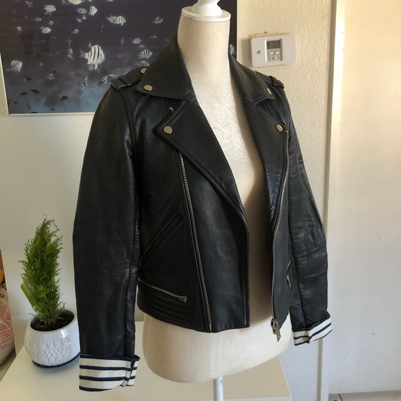 Excellent Condition 💯 black leather Moto Jacket - Picture 13 of 15